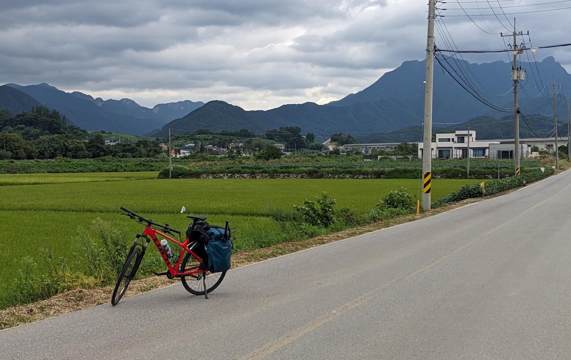 Bicycle on the Korean national bike route