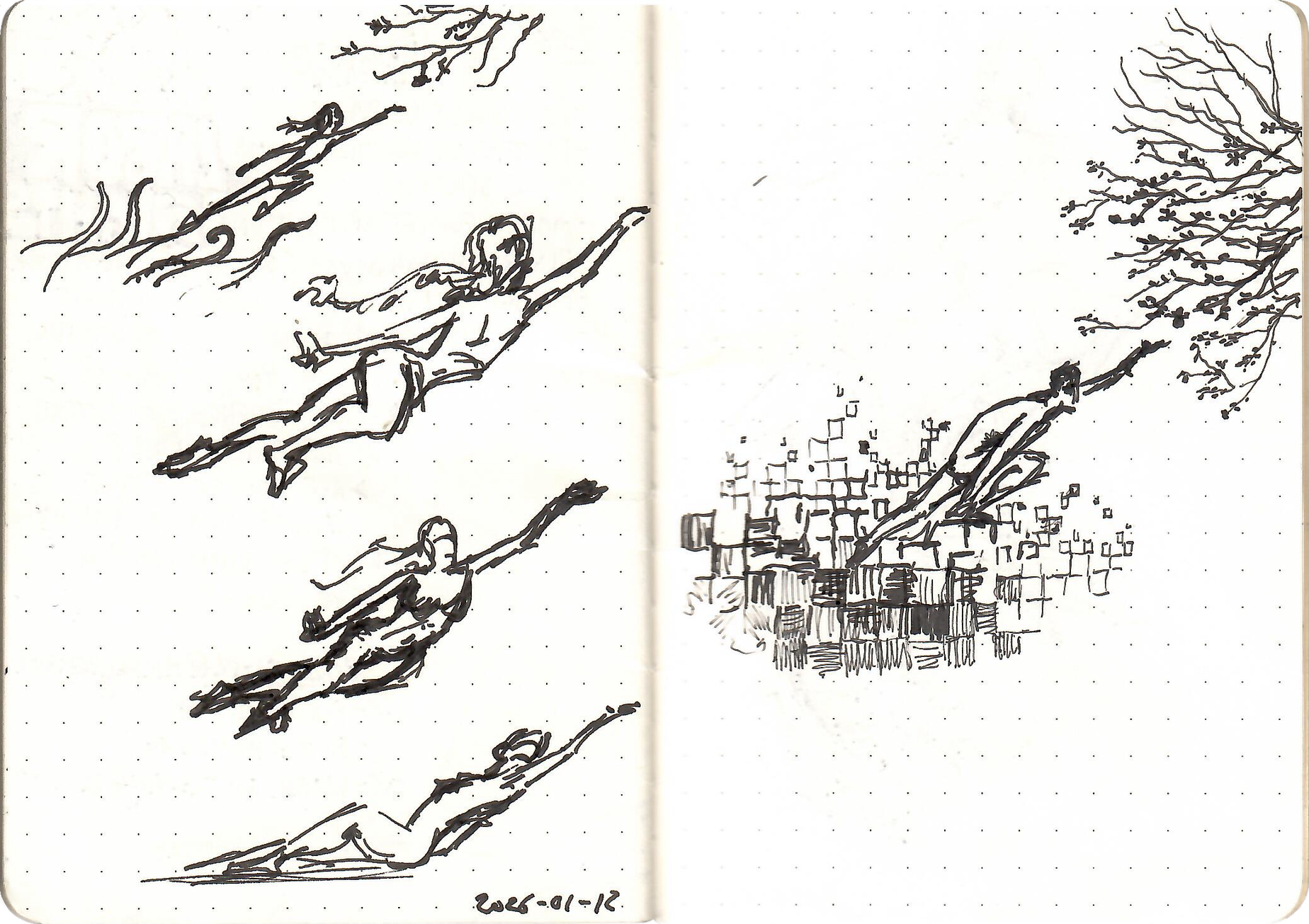 Multiple attempts at drawing the same subject